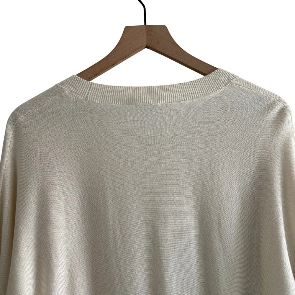 Ann Taylor Cashmere Blend Sweater Large Deep Pullover V-Neck Office Quiet Luxury